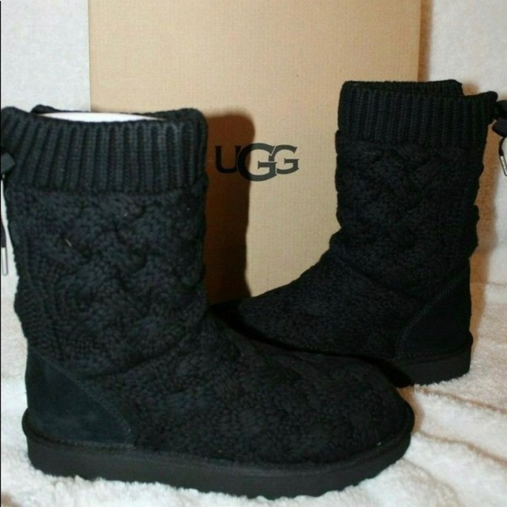 Ugg black knitted boots